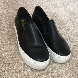 Flatform Slip on Leather Sneakers